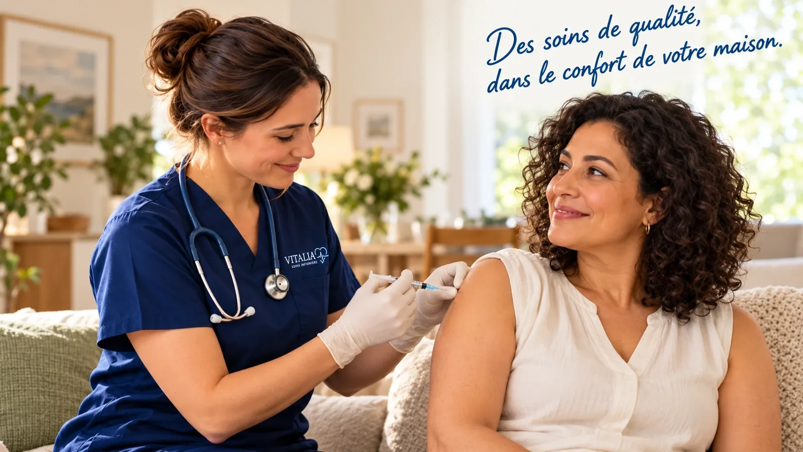 Soins et accompagnement VITALIA à domicile. Des soins de qualité, dans le confort de votre maison.
